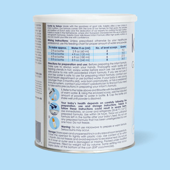 kabrita goat milk infant formula preparation image blue